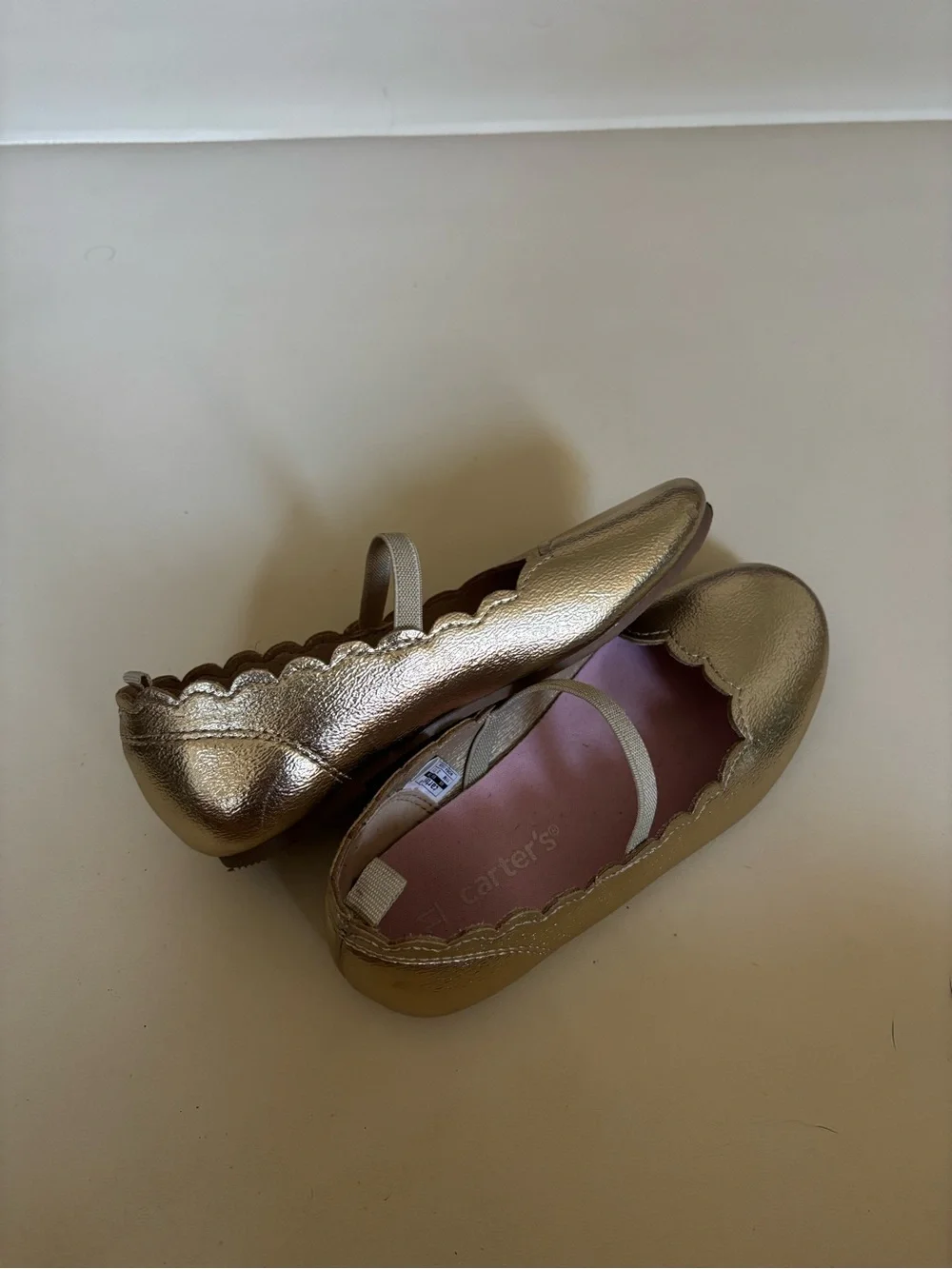 Carter's Metallic Gold Scalloped Mary Jane Flats for Kids